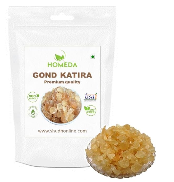 Ho meda Gond Katira Pure Organic 200 gm | Almond Gum Badam Pisin Organic, Edible Gum, Tragacanth gum, Katora Gum Crystals, Badam Gondh for Summer, Badam Gum, Badam Banka, White Almonds Goond Gaund