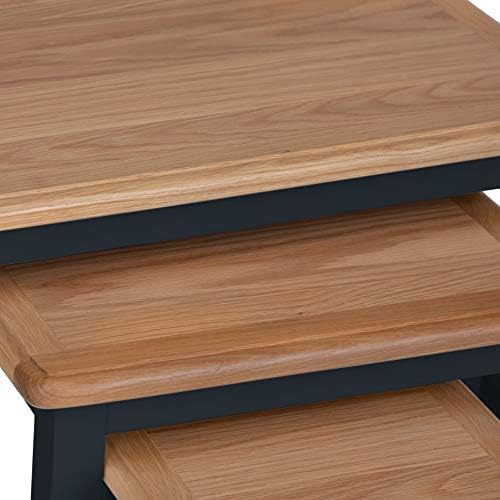 The Furniture Outlet Gloucester Midnight Grey Painted Nest of 3 Tables