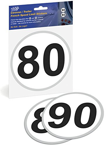 CARAVAN TRAILER FRENCH SPEED LIMIT STICKERS