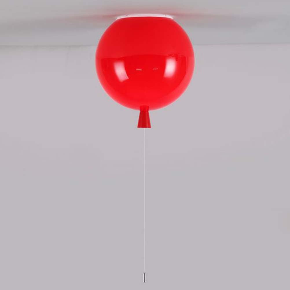 AoLa Balonowa lampa sufitowa do pokoju dziecięcego, Kolorowa lampa sufitowa balon z włącznikiem w pokoju chłopca, dziewczynki Dekoracyjny żyrandol z akrylowym abażurem lampa balonowa,Red,25CM