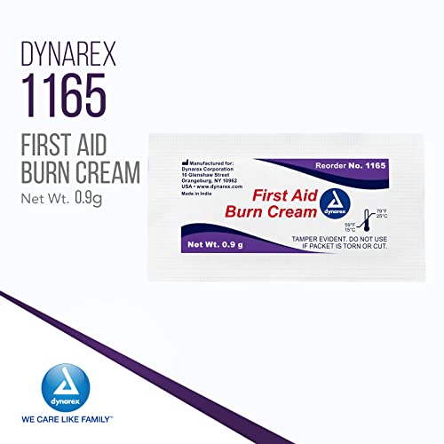 Dynarex First Aid Burn Cream - Burn Ointment For Minor Cuts, Wounds, Burns - Single Dose Water-Based Formula With Benzalkonium Chloride - For Medical & Home Care - 0.9G Packets, Box Of 144 #TOP1