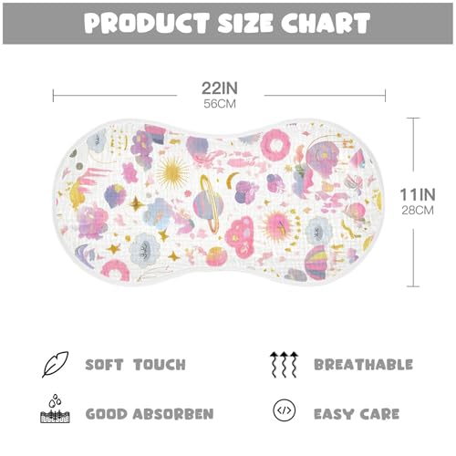 xigua Colorful Planets Baby Burp Cloths for Newborn Boys and Girls 4 Pack, Soft & Absorbent Cotton Baby Burp Cloth, Baby Washcloths, Newborn Towel, Burp Rags4