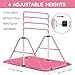 Jivifao Gymnastics Bar for Kids, Adjustable Height Gymnastic Horizontal Bars with Mat, Folding Gymnastic Training Monkey Bars, Junior Expandable Training Kip Bar for Home