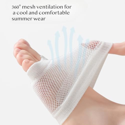 Y2K Summer Half-Socks, Lyocell Toe-Split Breathable Mesh, Girls Thin Non-Slip for Flip-Flops, Invisible Footwear, Summer4