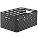 Produktbild Rotho Country Aufbewahrungskiste 11l in Rattan-Optik, Kunststoff (PP) BPA-frei, anthrazit, A5+/11l (32,8 x 23,8 x 16,0 cm)