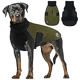 ALAGIRLS Wasserdicht Hundemantel Reflektierend mit Rollkragen, Warm Hundejacke Hund Regenmantel, Winddichte Haustier Bekleidung für Kleine Mittel Große Hunde ArmyGreen XXXL