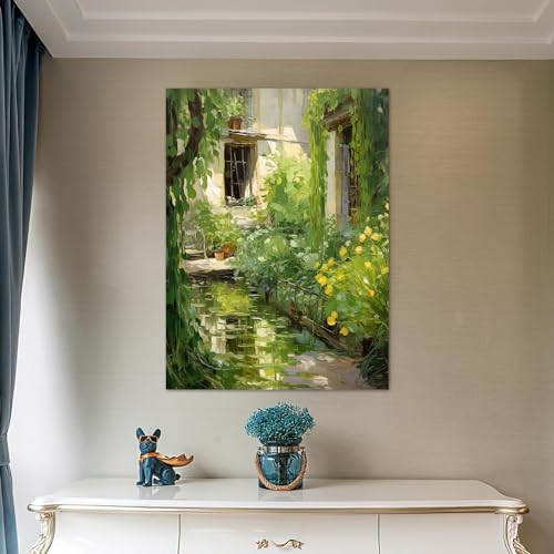 Peinture murale jardin de fleurs sur toile premium 35x55 cm
