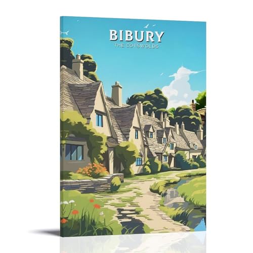 Toile vintage Bibury The Cotswolds une décoration murale haut de gamme