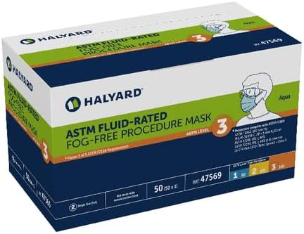 HALYARD FLUIDSHIELD level 3 Disposable Procedure Mask w/SO SOFT Lining/Earloops - Image 6