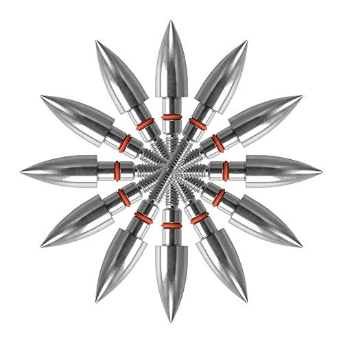 Orranni Archery Field Points,11/32" Outside Diameter,125 Grains,Stainless Steel Screw In Archery Field Tips(1 Dozen) #TOP15