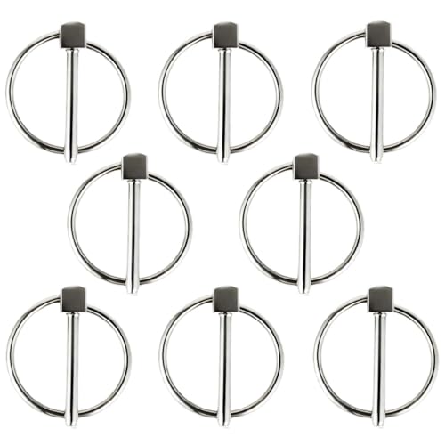 CDDCWZ Goupille de sécurité ronde en acier inoxydable, 8 pièces de 3 mm de diamètre, goupille de sécurité pour remorque, fermetures à goupille pour hippodromes, ferme, pelouse