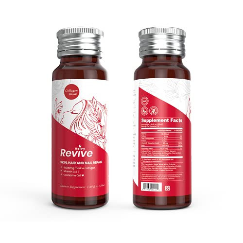 Image of Heivy Liquid Collagen Drink for Women, Proprietary 10,201mg Formula, Specially Designed for Women for Hair Growth, Skin Repair, Nail Strength, 1.69 Fl Oz (Pack of 10)