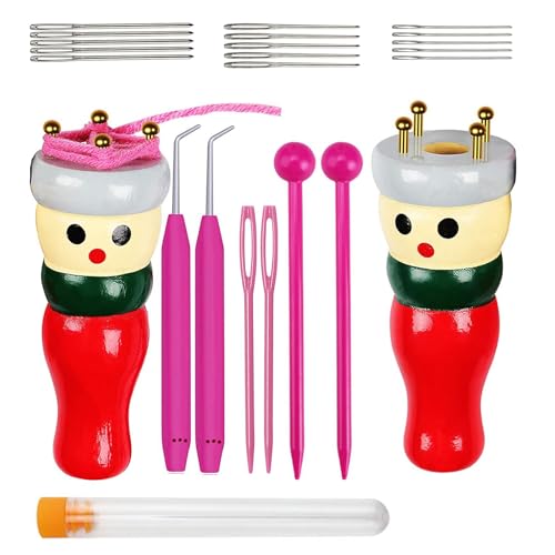 HJIAMA Kit de Tricot, Forme Poupée Kit de Tricot de Poupée en Boi...