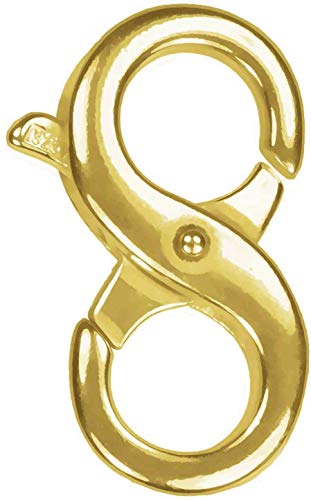 uGems - Cierre de Pinza de Langosta Chapado en Oro con Doble Apertura en Plata de Ley