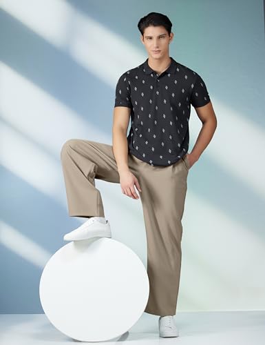Image of United Colors of Benetton Men Cotton Solid Regular Fit Polo Shirt