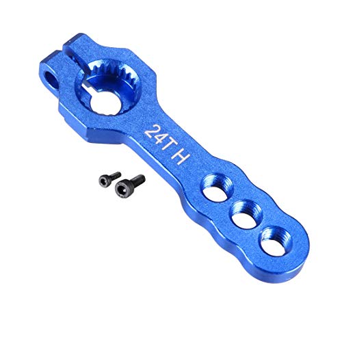 uxcell Aluminum Servo Horn 24T M3 Thread Blue, Single Steering Arm for Hitec