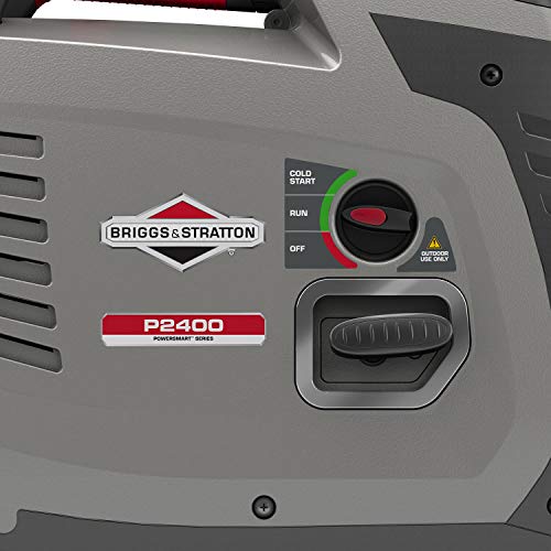 Briggs & Stratton 030801 Petrol Portable Inverter Generator PowerSmart Series P2400, 2400 Watt/1800 Watt Clean Power, Ultra Quiet and Lightweight , Grey - Image 8