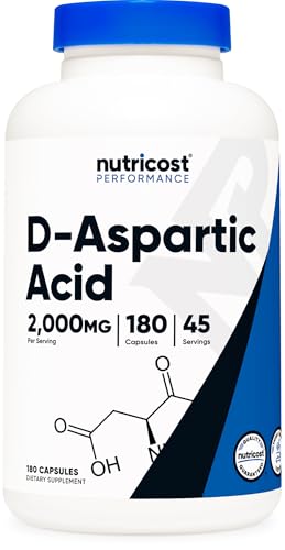 Nutricost D-Aspartic Acid (DAA) Capsules 2000mg Per Serving (180 Capsules) - Non-GMO Supplement