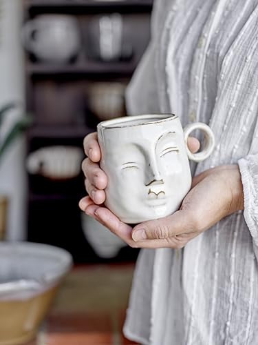 Taza Bloomingville de gres crema 12 oz miniatura 4