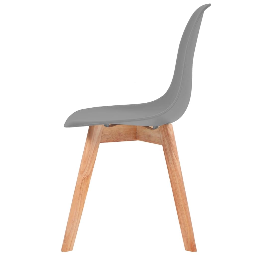 Chaises de salle à manger 4 pièces plastique gris