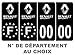 HADEXIA Pack 2 Paires Autocollant Stickers Plaque d'immatriculation Prenium Renault Sport Noir - Numéro Personnalisé