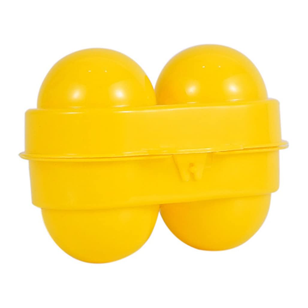 Mini Egg Holder 2 Grids Egg Storage Container Picnic Camping Egg Carrier with Fixed Handle Yellow egg carrier for camping egg organize case egg container for picnic egg storage box