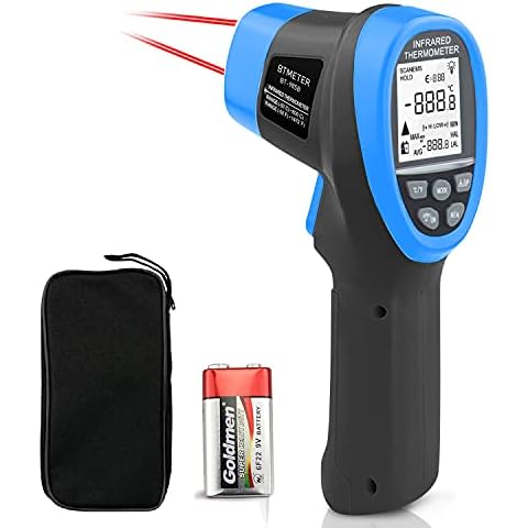 BTMETER BT-985B Laser Temp Gun Pyrometer, -58~2480℉(-50~1360℃) High Temperature Meter, 16:1 Distance Spot Ratio Industrial Infrared Thermometer Tester for Furnace, Smelting (NOT for Human Temp) Cover