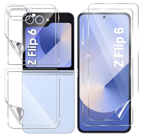 Astter for Samsung Galaxy Z Flip 6 Screen Protector [2SET] Galaxy Flip 6 HD Clear TPU Soft Film [Full Coverage][Fingerprint Recognition][touch-sensitive] Screen Protector for Z Flip 6