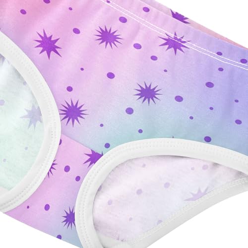 Cotton Toddler Underwear Custom Purple Stars Soft Pastel Gradient Cute Panties Girl Fun Print Briefs Underpants 2t4