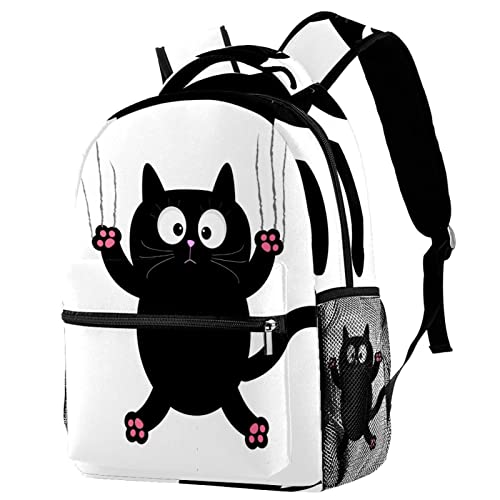 Sac à dos de voyage chat noir imprimé griffé haute résistance imperméable
