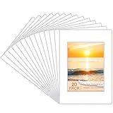20 Packs White Picture Mounts, A4 Photo Mounts Frame Mounts for 8x6 inch Pictures for Photos, Prints, Paintings, Artworks