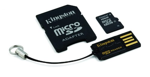 Kingston Mobility Kit Scheda di Memoria Micro-SDHC/SDXC da 16 GB con Adattatore SD e USB, Classe 4, Nero Kingston Mobility Kit Scheda di Memoria Micro-SDHC/SDXC da 16 GB con Adattatore SD e USB, Classe 4, Nero