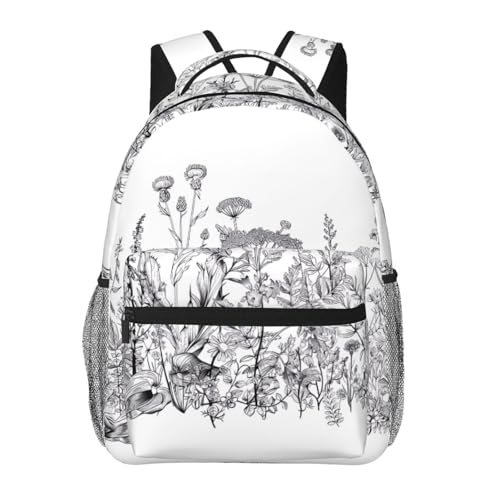 Mochila para laptop con flores perfecta para escapadas de camping y negocios 1