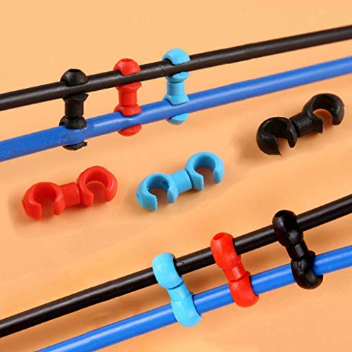 Vhob Farbetter 30Pcs Rotating S-Hook Clips, Bike Derailleur Shift Brake Cable Housing Fixing Holder Guide Hook, For Mtb Road Bike Folding Bike, 30 Pieces Red Blue Black 3 Colors, 10Pcs/Color #TOP1