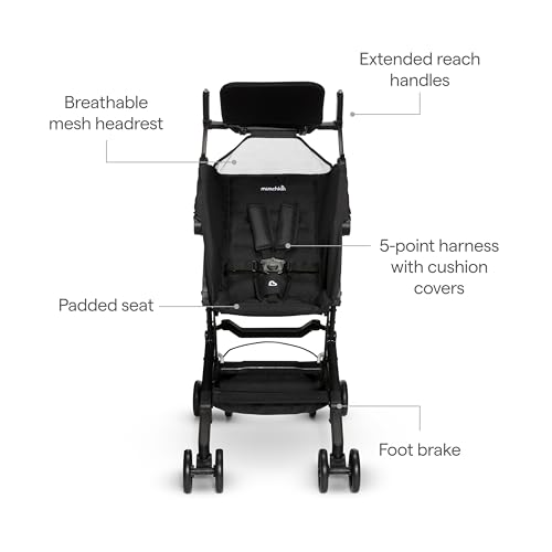 Munchkin Sparrow Lightweight Travel Stroller for Airplane, Black - image 5