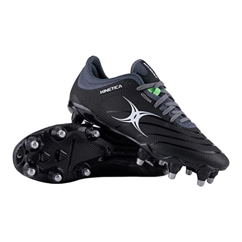 Gilbert Kinetica Pro Power Soft Ground Black Rugby Boots 8 Studs and BioFrame Outsole