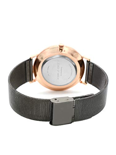 Image of Joker & Witch Stainless Steel Unisex Fitz & Olivia Couple Analog Watch Gift Set For Men And Women, Dial Black, Band Brown