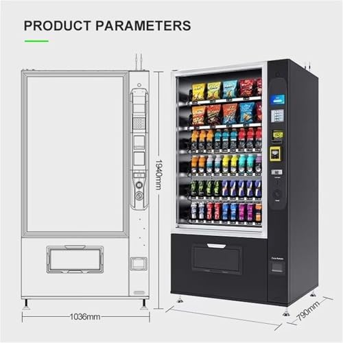 Commercial Snack Drink Combo Vending Machine, Refrigerated Beverage and Snack Vending Machine with Touch Screen for Office, Shopping Mall, Factory, Business Location - Thumbnail 4