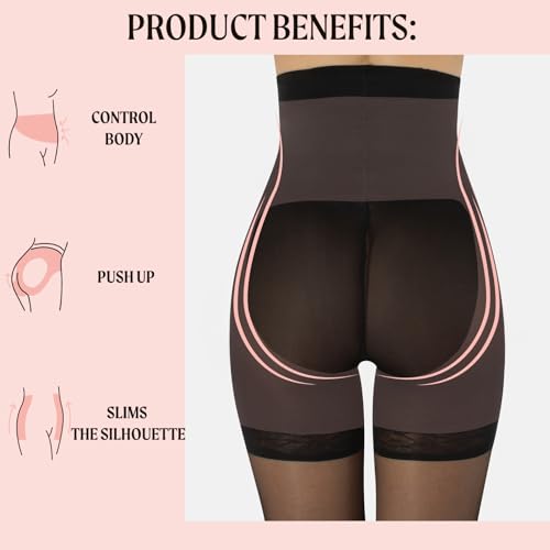 Image of CALZITALY High Waist Tights Tummy Control Top - 20 Denier Shaping Pantyhose, Sheer Shaping Tights for Women All Day Use