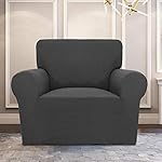 PureFit Stretch Chair Sofa Slipcover – Spandex Jacquard Non Slip Soft Couch Sofa Cover, Washable Furniture Protector with Non Skid Foam and Elastic Bottom for Kids (Chair, Dark Gray) - Image 2