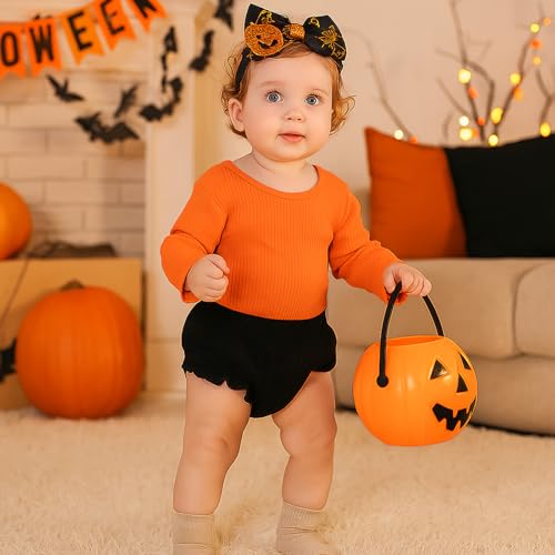 image for SOBOWO 3-Pack Bloomers for Baby Girls Diaper Covers Ribbed Ruffle Soli