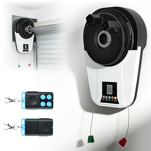 Automatic Roll Up Door Opener 110V Roll Up Door Opener Equipped with 2 Remotes Control (Batteries not Included) for Garages Warehouses and Barns with 800N Powerful Motor 22M Roller Shutter