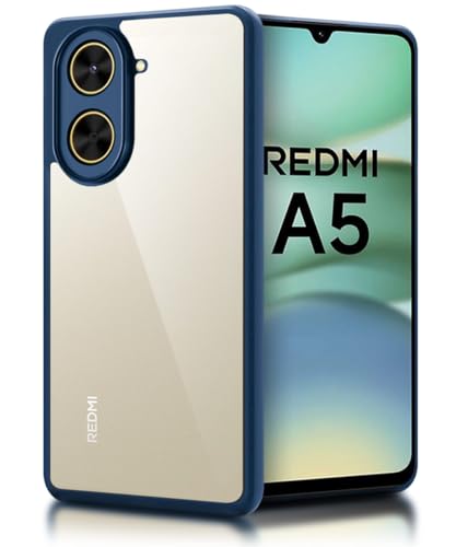 Image of WOW IMAGINE Shockproof Hybrid Back Cover for Redmi A5 2025 | Poco C71 | Hard Slim fit Back Case | PC & TPU | Clear Transparent Case - Blue