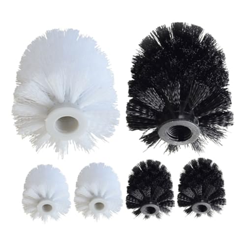 minkissy 6 Pack Brush Replacement Heads for Bathroom Cleaning Wand Plastic Brush Head