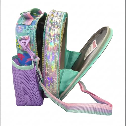 Image of Lunch Bag for Kids, Lunch Bag for Office Men, Women and Kids, Canvas Tiffin Bags for School, Picnic, Work, Carry Bag for Lunch Box and Water Bottle (Vertical Mermaid D)