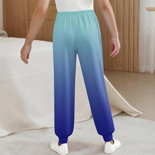 Girls Boys Gradient Sweatpants Casual Elastic Waist Joggers Loose Athletic Track Pants with Pockets for Kids 3-15 Years3