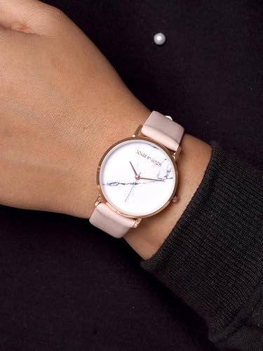 Image of Joker & Witch Women Hannah 38mm White Dial 18mm Pink Faux Leather Watch
