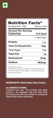 Image of NRIP Premium Black, Brown Dates Dry /Sukha Khajoor (Kala Chuara) 200 Gm