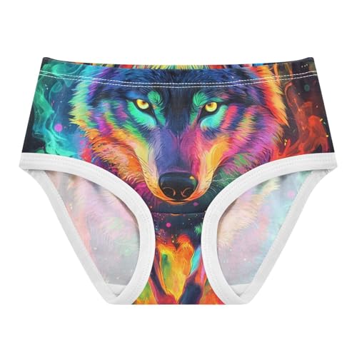 Colorful Wolf Animal Toddler Girls's Underwear 2T 202c0448