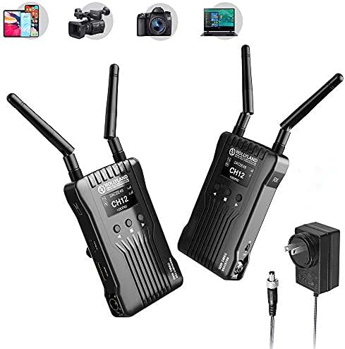 Hollyland-Mars-400S-Wireless-SDI-HDMI-Video-Transmission-System, iOS & Android App Monitoring with OLED Display, 400ft 3 Scene Modes for Vlog, Live Streaming, Multi-Camera Production